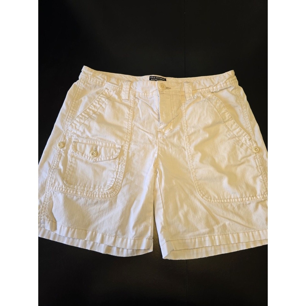 Polo Jeans Co. Ralph Lauren Cargo Shorts White Cotton Women's Size 6